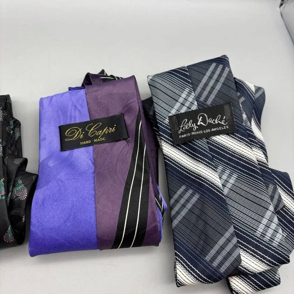 Lot Of 4 Mens Neck Tie - Christian Dior, Bruno Conte, Di Capri, Lilly Dache